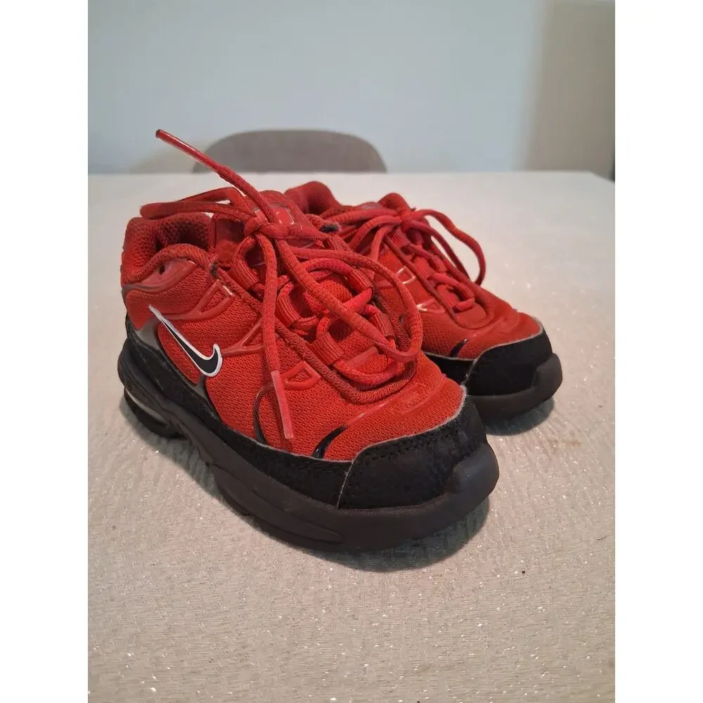 Nike Little Air Max Plus TD University Red Black CI5651-600 Size 7C No Insoles